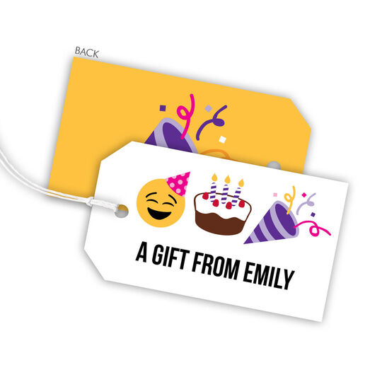 Birthday Girl Emoji Hanging Gift Tags